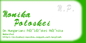 monika poloskei business card