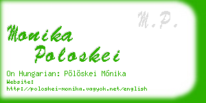 monika poloskei business card